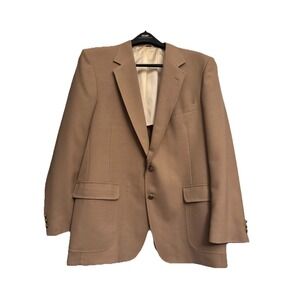 VTG Arnold Palmer Sport Coat Men 46L Blazer Jacket Khaki Brown Arnie Preppy Golf